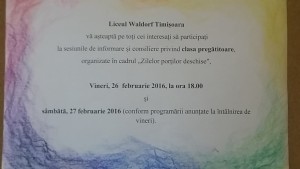 Ziua portilor deschise pregatitoare